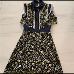 SELF PORTRAIT Eleina Multi Colored Sculpted Dress